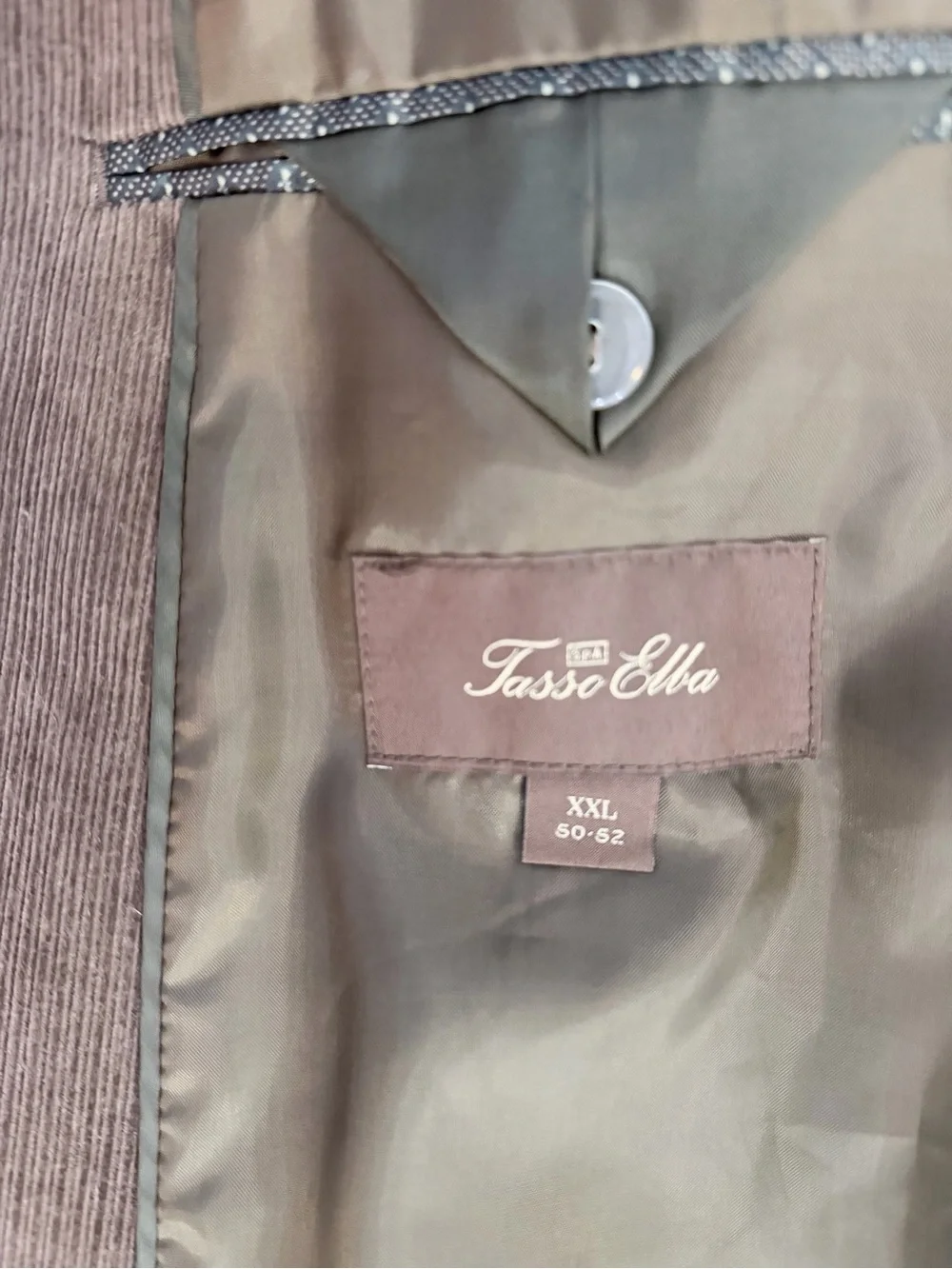 Tasso Elba Brown Corduroy Blazer - Classic Single-Breasted Jacket XL 50-52